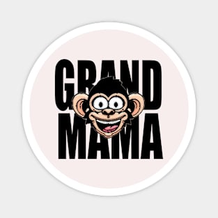 Pop Art Grand Mama Cute Monkey Magnet